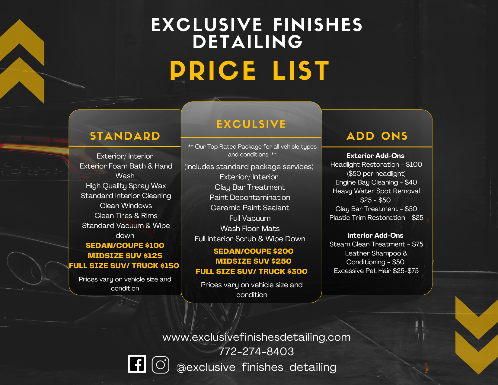 Check out our Packages & Policies